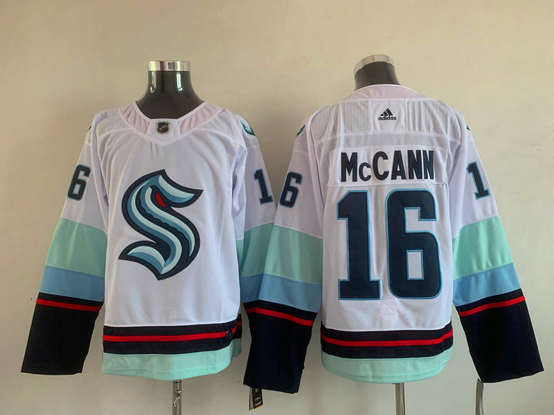 Men's Seattle Kraken Jared McCann #16 White Breakaway Jersey